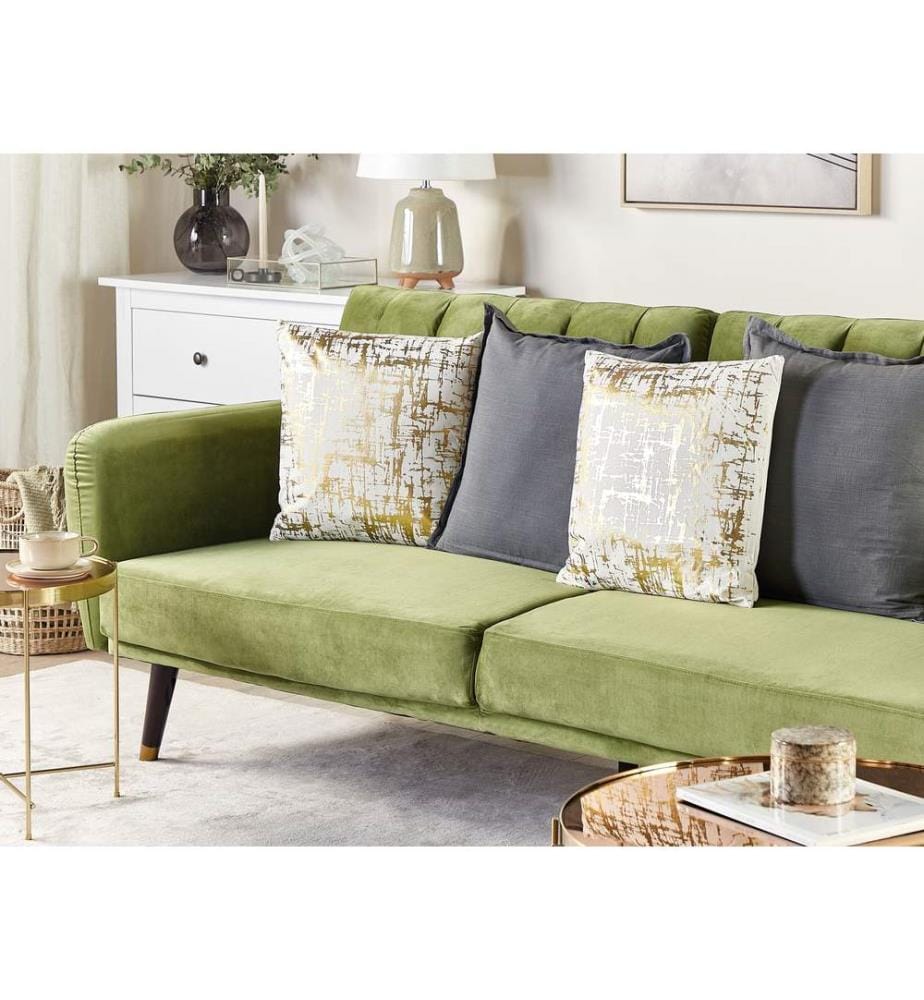 Set di 2 cuscini GARDENIA Cotone 45 x 45 cm Oro Trama astratta