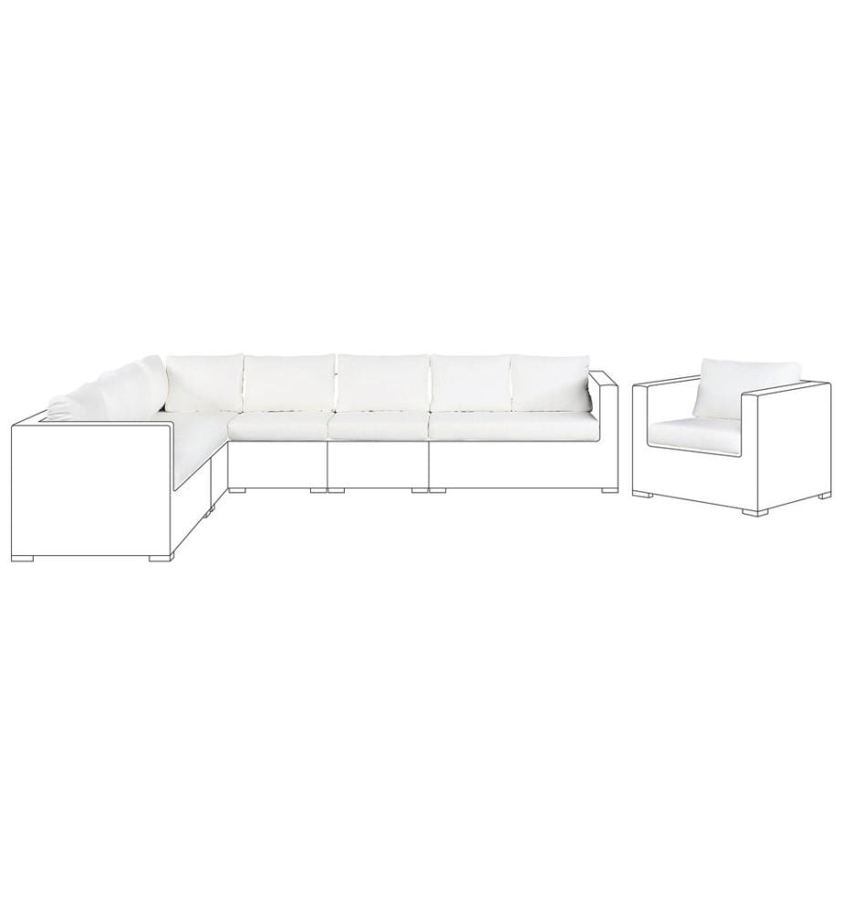 Ensemble de housses de coussins d'extérieur XXL Blanc cassé