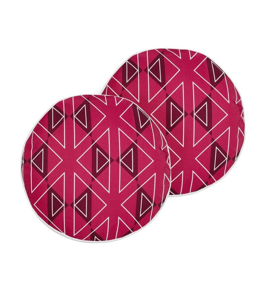 Set di 2 cuscini da esterno MEZZANO Trama geometrica 40 x 40 cm Rosa