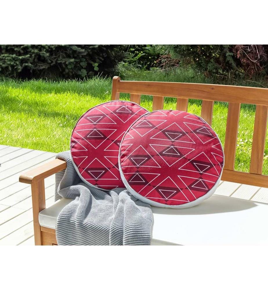 Set di 2 cuscini da esterno MEZZANO Trama geometrica 40 x 40 cm Rosa