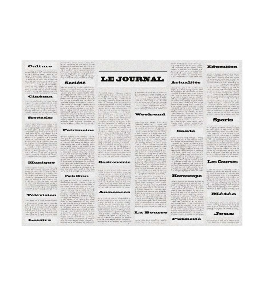 PRO nappe - Set de table Journal 400 pièces, 30 cm x 40 cm, Noir/Blanc