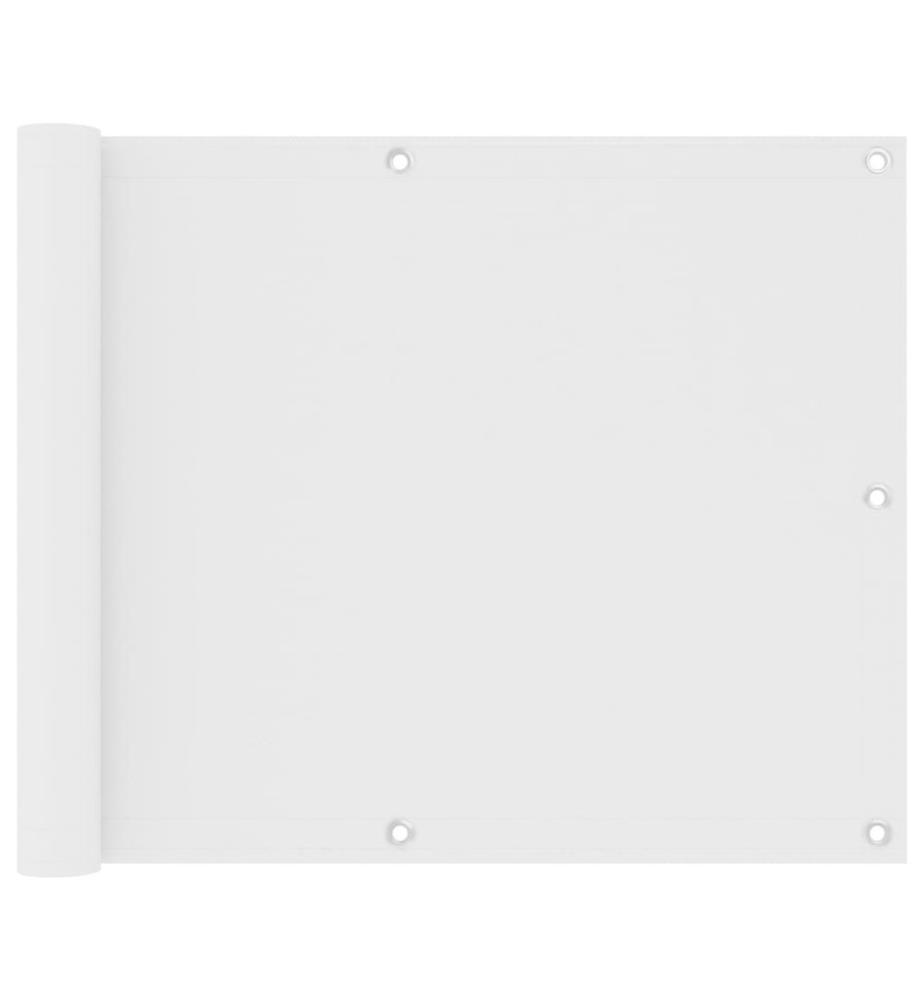 Balkon-Sichtschutz Weiss 75x600 cm Oxford-Gewebe