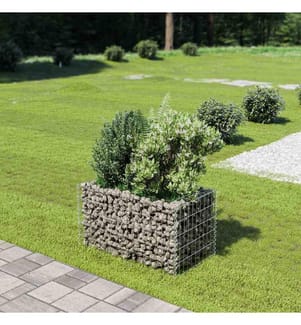 Gabionen-Hochbeet Verzinkter Stahl 90×50×50 cm