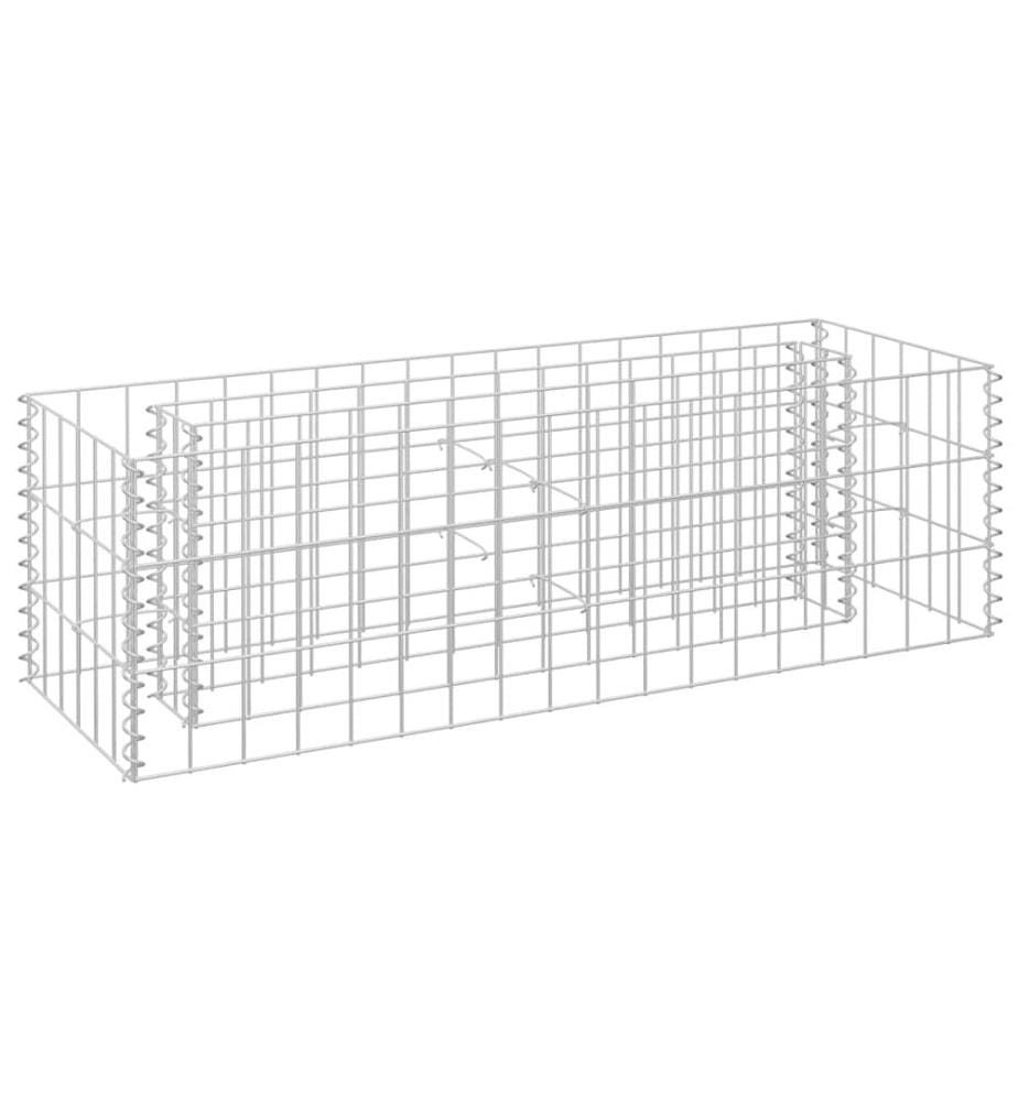 Lit surélevé à gabion Acier galvanisé 90x30x30 cm