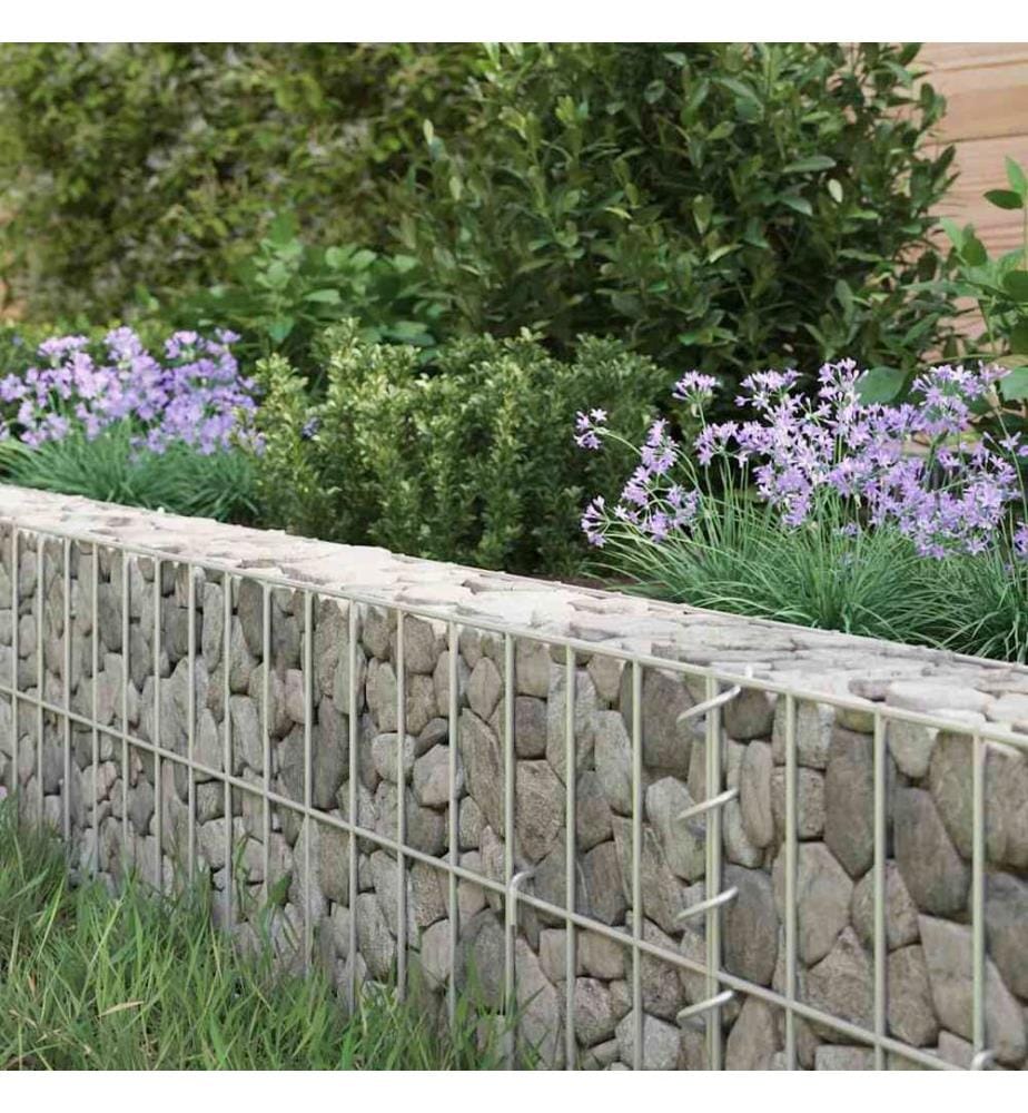 Lit surélevé à gabion Acier galvanisé 200x100x20 cm