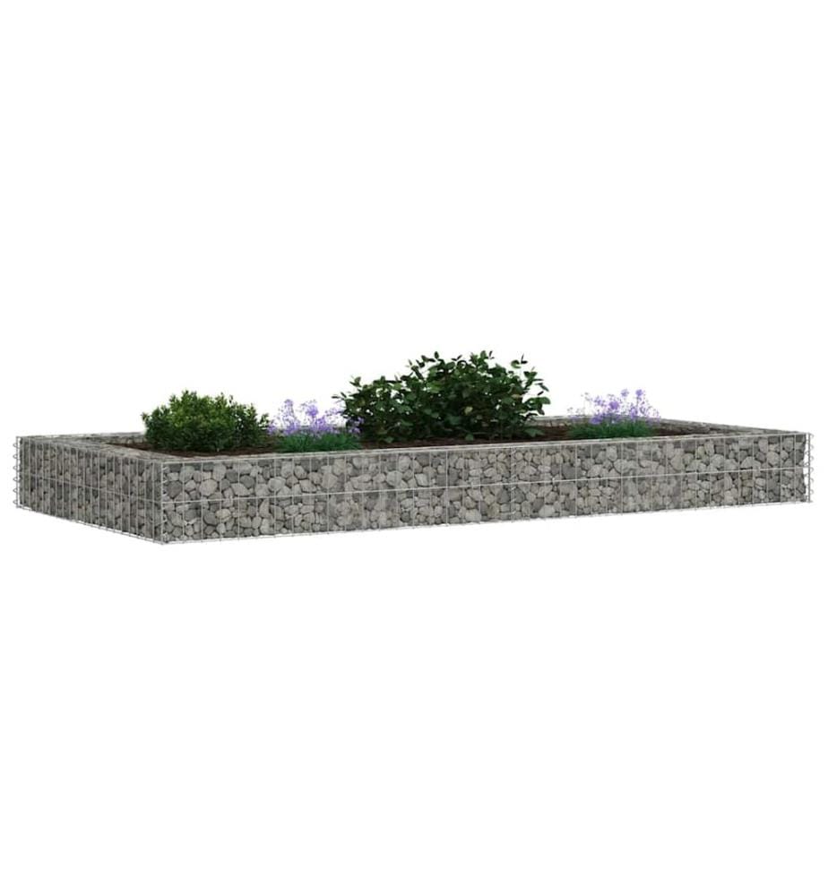 Lit surélevé à gabion Acier galvanisé 200x100x20 cm