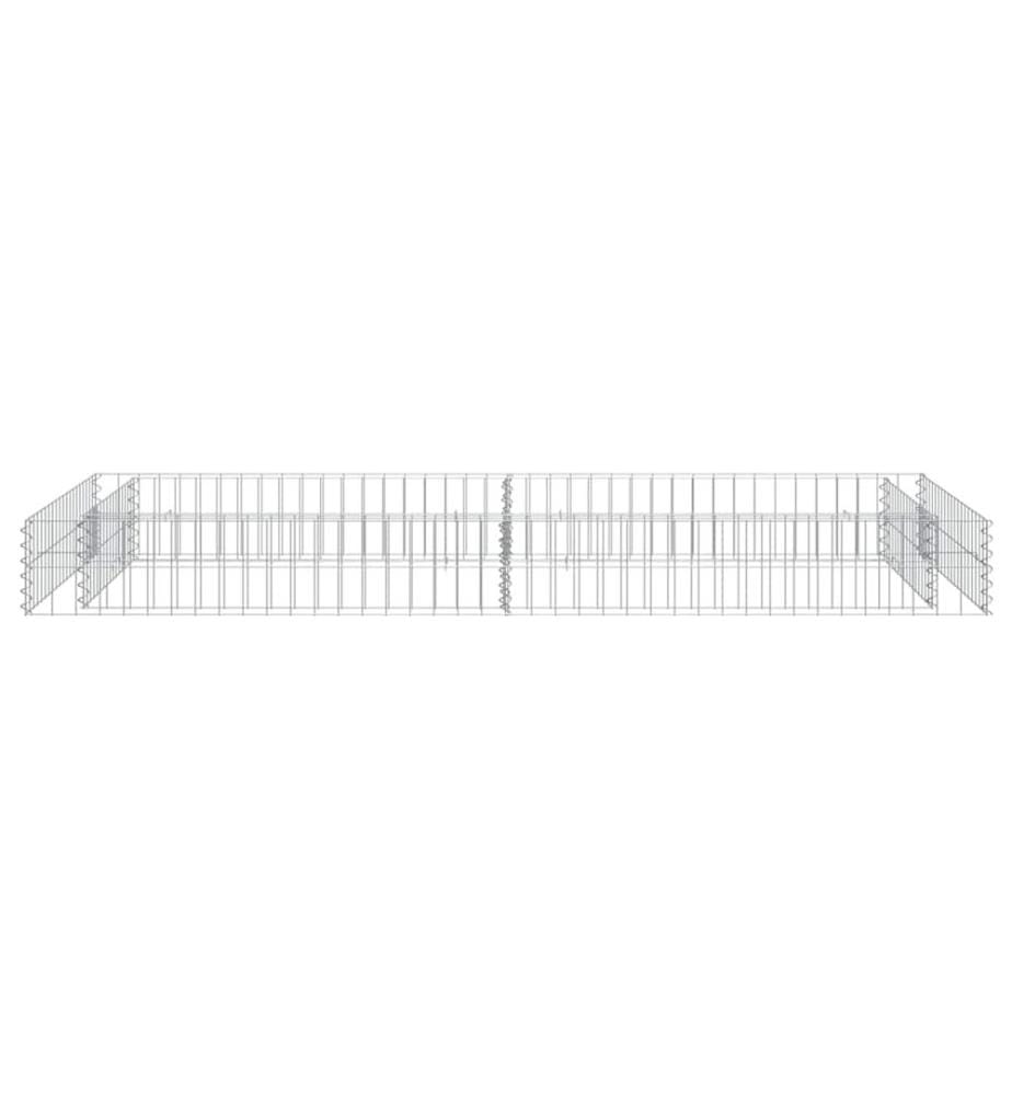 Lit surélevé à gabion Acier galvanisé 200x100x20 cm