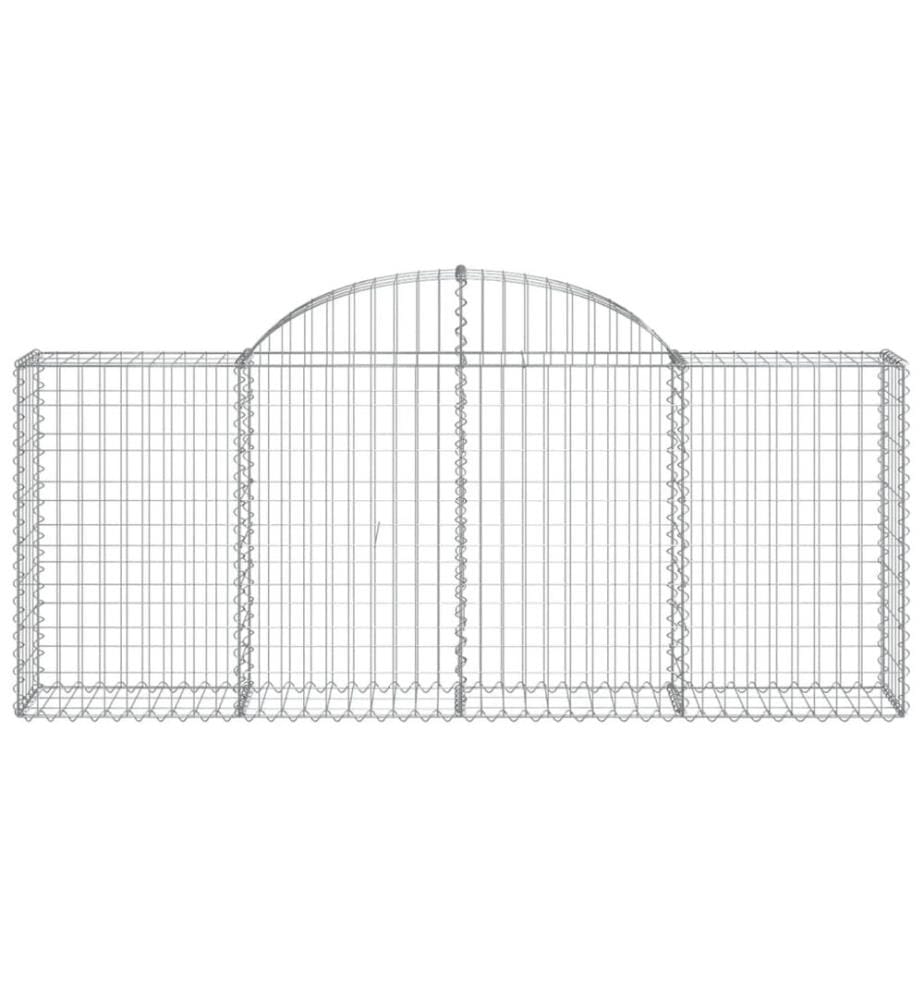 Gabione mit Hochbogen 200x30x80/100 cm Verzinktes Eisen