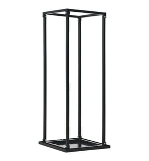 Brennholzregal mit Boden Schwarz 37 x 37 x 113 cm Stahl