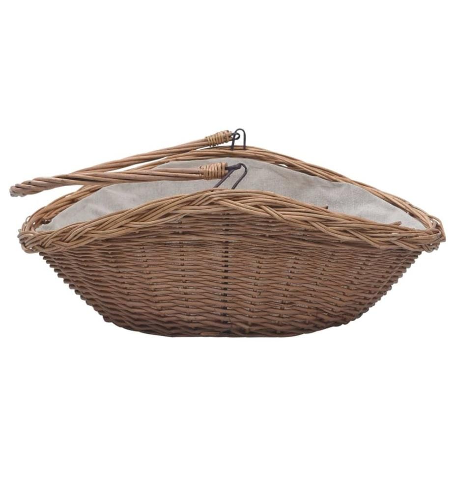 Holzkorb mit Tragegriff 57 × 46 × 52 cm Braun Weide