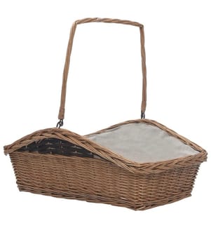 Holzkorb mit Tragegriff 61,5 × 46,5 × 58 cm Braun Weide