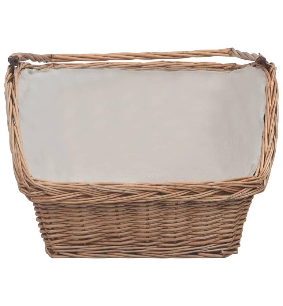 Holzkorb mit Tragegriff 61,5 × 46,5 × 58 cm Braun Weide