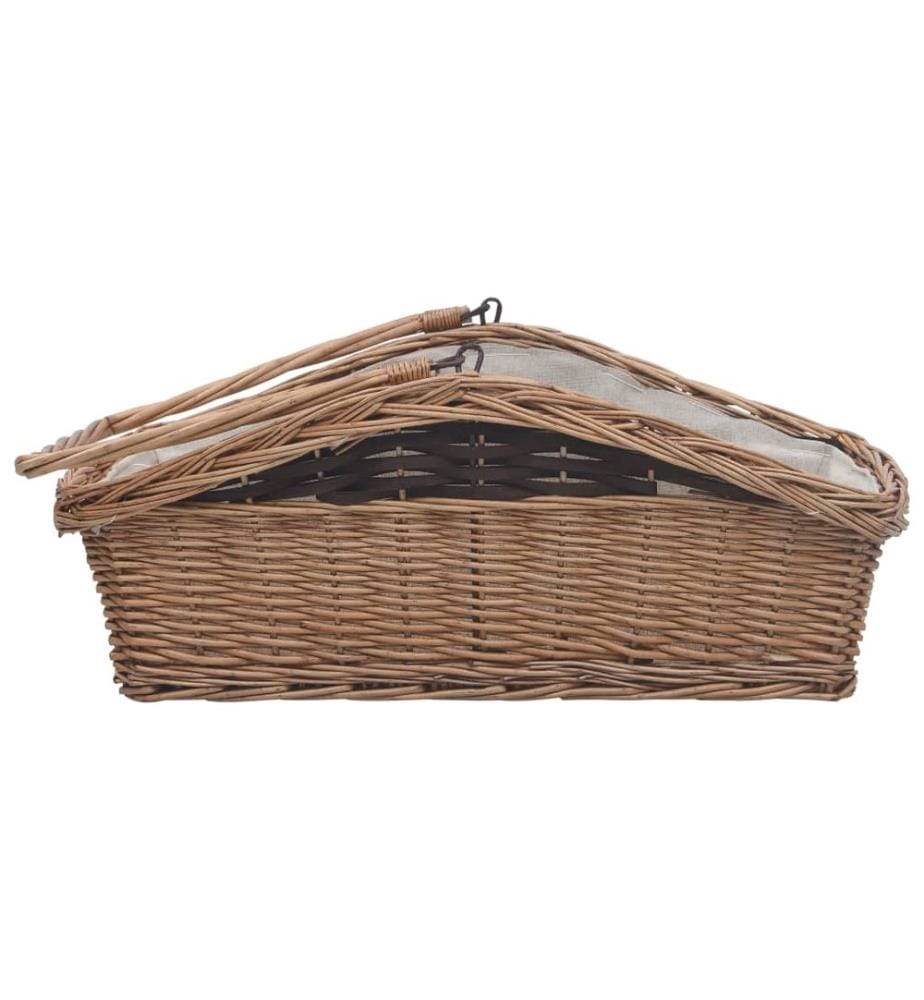 Holzkorb mit Tragegriff 61,5 × 46,5 × 58 cm Braun Weide