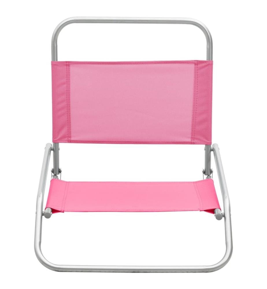 Klappbare Strandstühle 2 Stk. Rosa Stoff