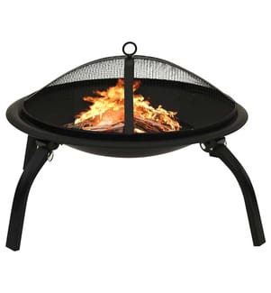 2-in-1 Feuerstelle und Grill mit Schürhaken 56x56x49 cm Stahl