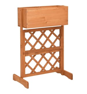 Garten-Spalier mit Blumenkasten Orange 45x30x74 cm Tannenholz