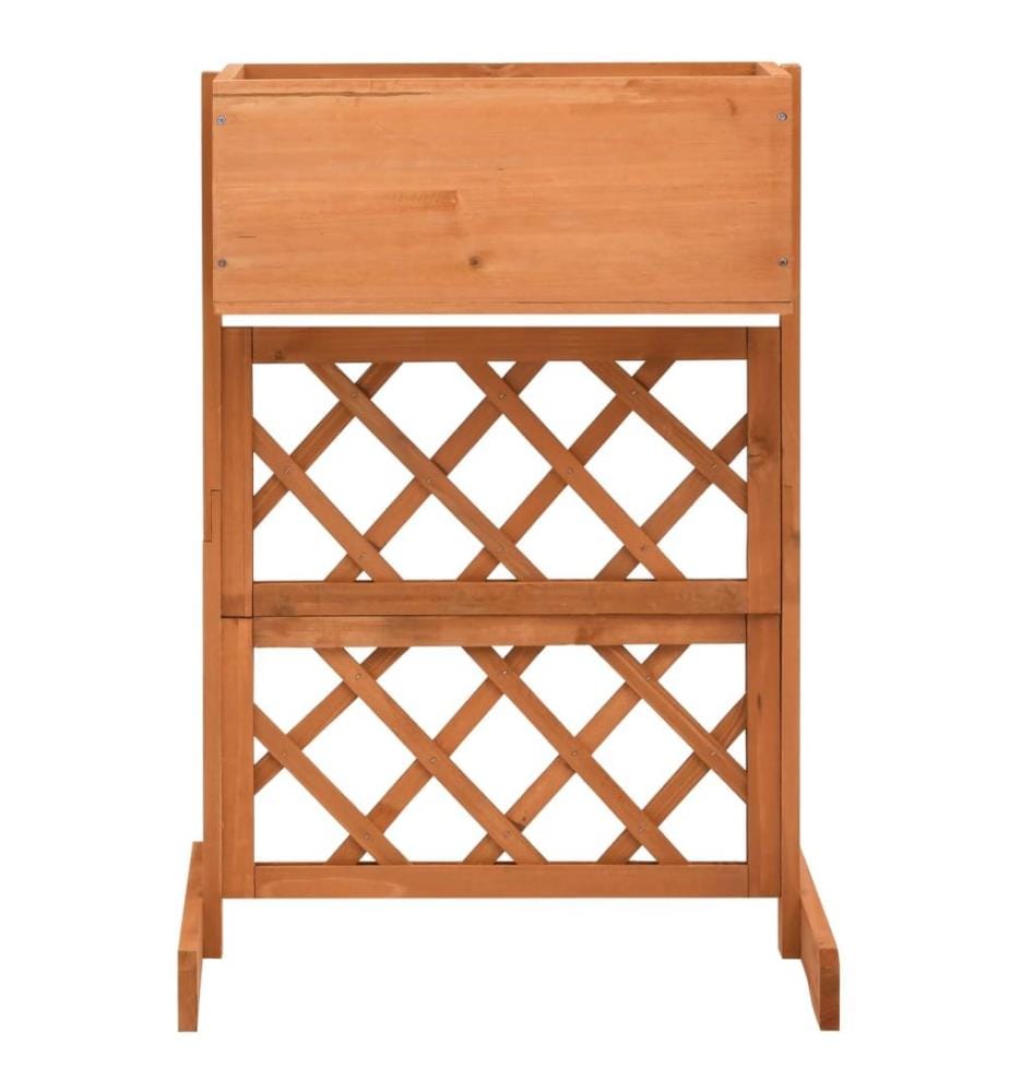 Garten-Spalier mit Blumenkasten Orange 45x30x74 cm Tannenholz