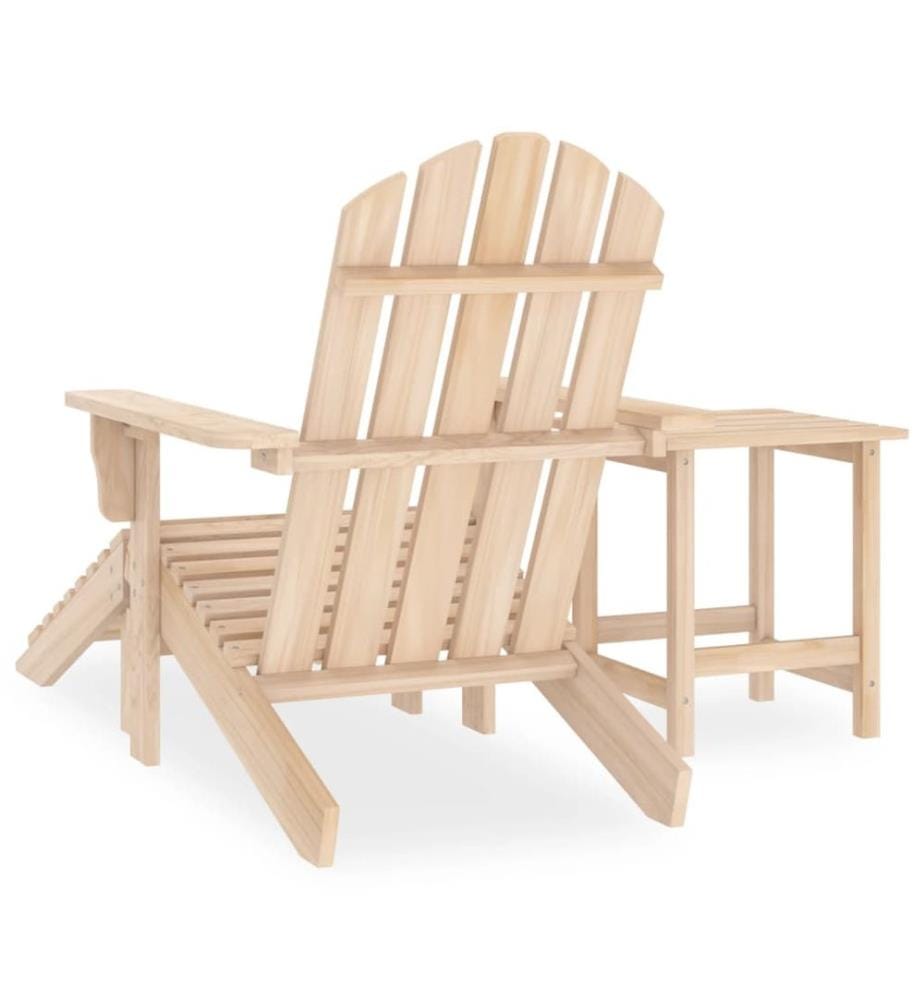 Adirondack-Gartenstuhl mit Fussstütze & Tisch Massivholz Tanne