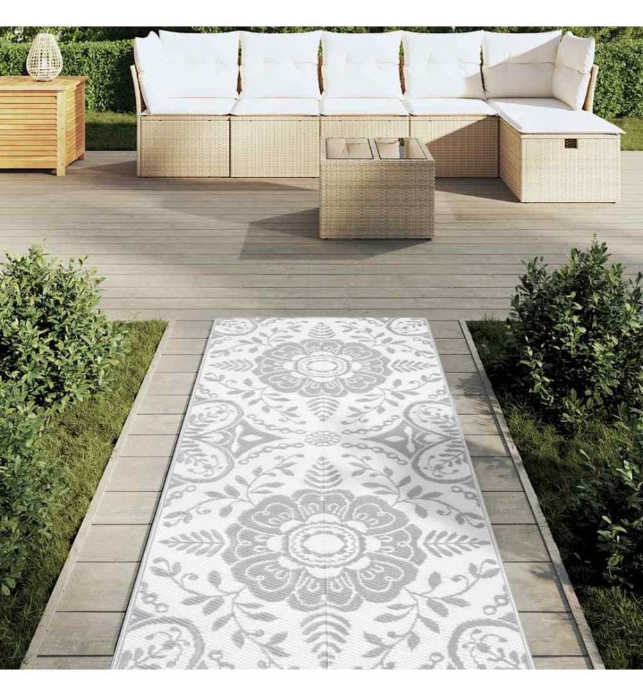 Outdoor-Teppich ARAKIL Hellgrau 80x250 cm PP