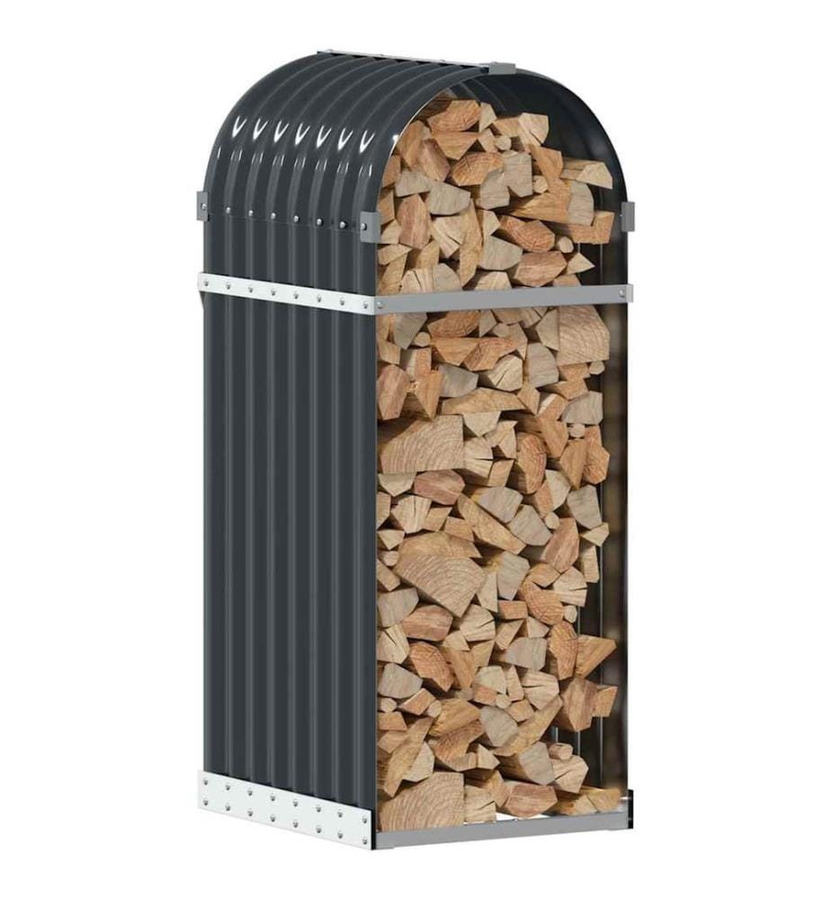 Porte-bûches Anthracite 40x45x100 cm Acier galvanisé