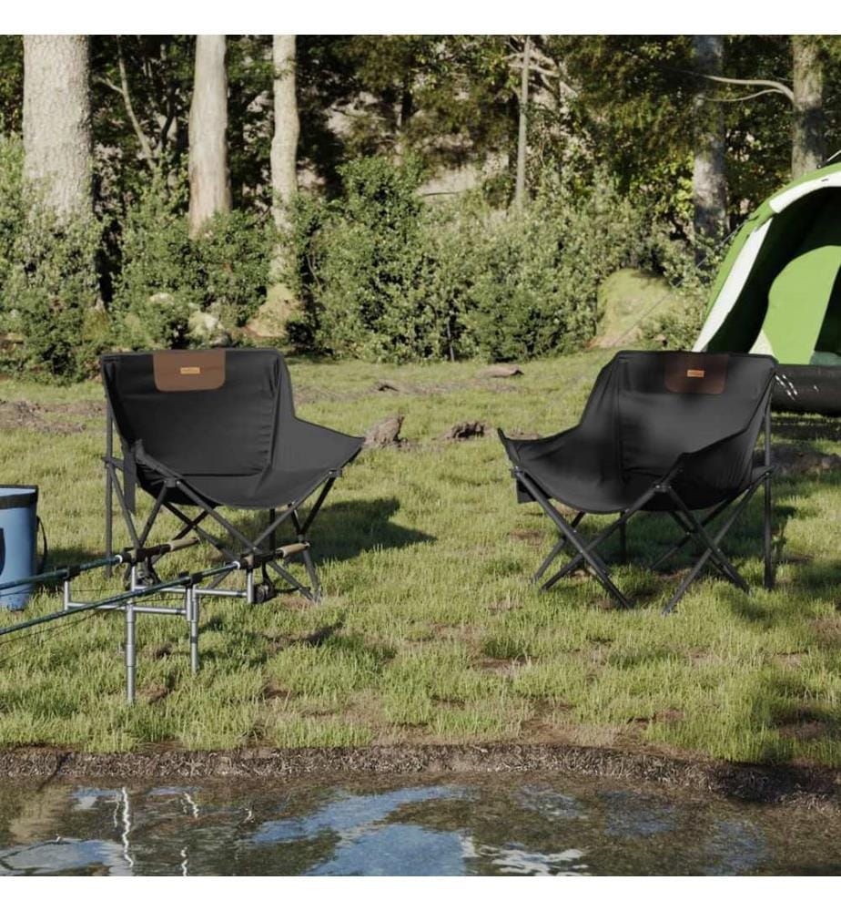 Campingstühle 2 Stk. mit Tasche Klappbar Schwarz