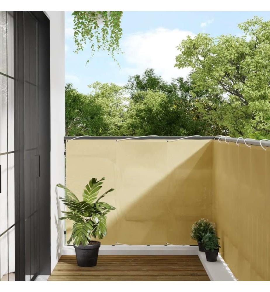 Balkon-Sichtschutz Sandfarben 120x600 cm 100% Polyester-Oxford