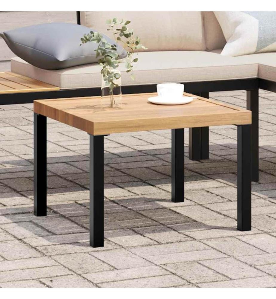 Garten-Couchtisch 55x55x39,5 cm Pulverbeschichteter Stahl