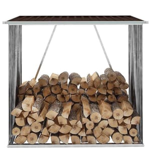 Brennholzlager Verzinkter Stahl 163 x 83 x 154 cm Braun