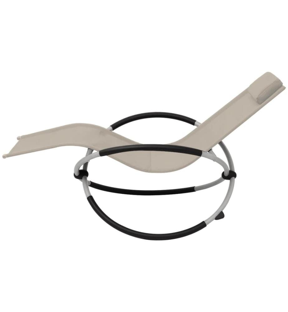 Sonnenliege Geometrisch Stahl Creme