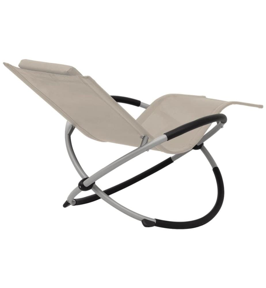 Sonnenliege Geometrisch Stahl Creme
