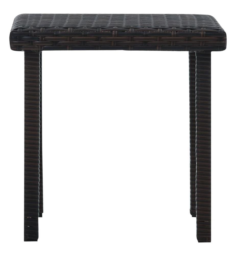 Garten-Beistelltisch Braun 40×40×40 cm Poly Rattan