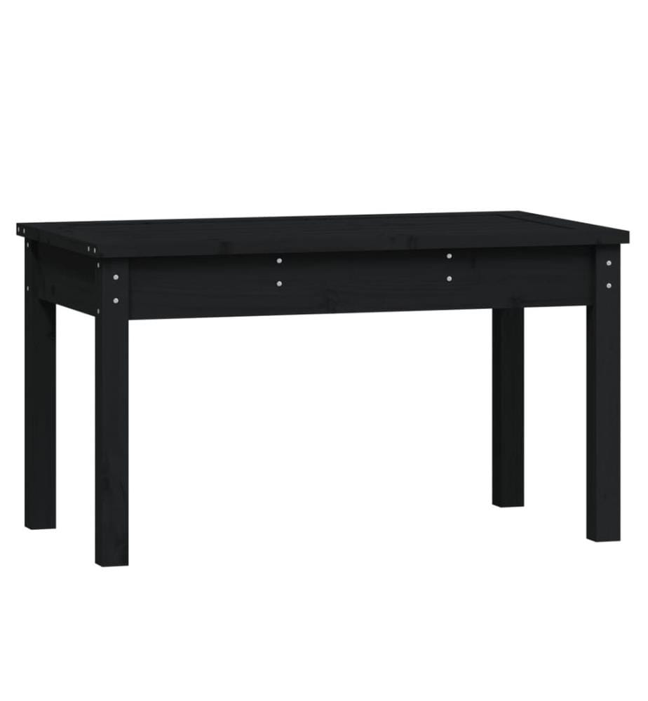 Gartenbank Schwarz 80x44x45 cm Massivholz Kiefer