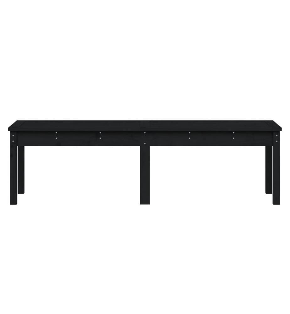 Gartenbank 2-Sitzer Schwarz 159,5x44x45 cm Massivholz Kiefer