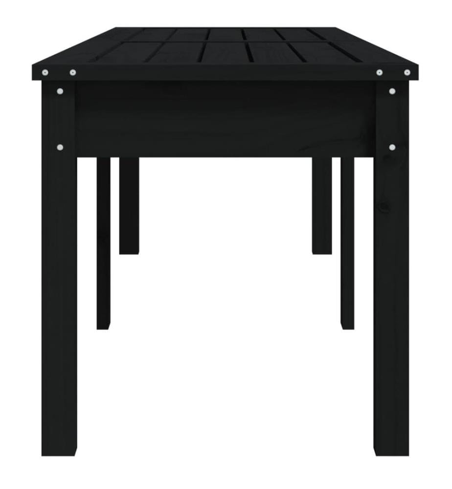 Gartenbank 2-Sitzer Schwarz 159,5x44x45 cm Massivholz Kiefer