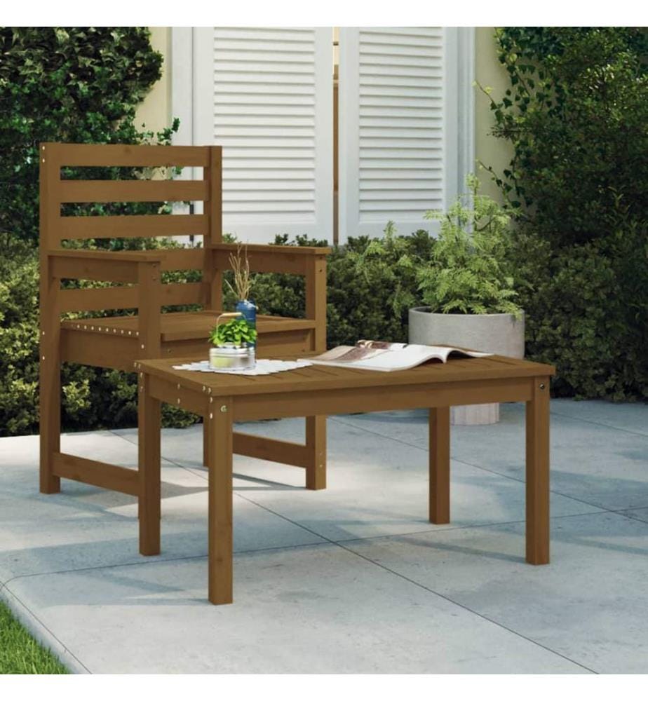 Gartentisch Honigbraun 82,5x50,5x45 cm Massivholz Kiefer