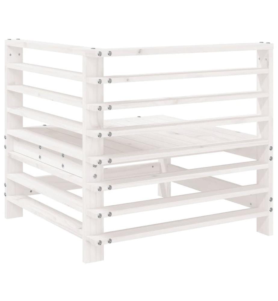 Garten-Ecksofa Weiss Massivholz Kiefer