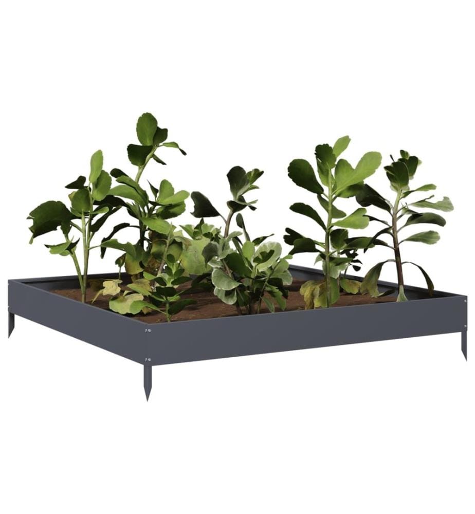 Hochbeet Anthrazit 100x100x18,5 cm Stahl