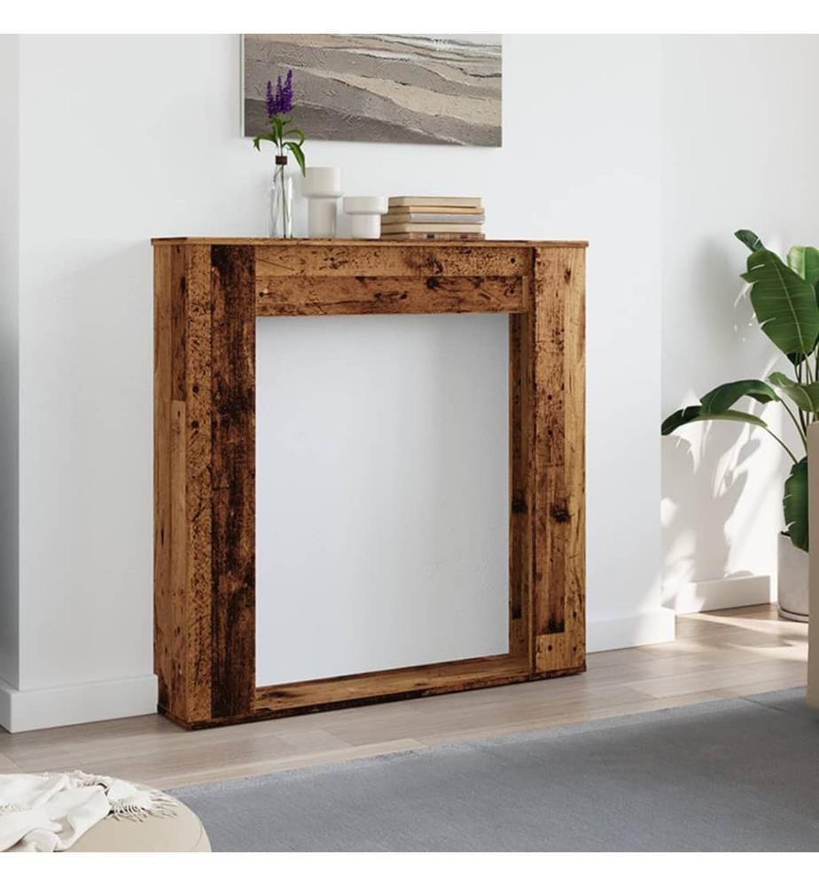 Kaminumrandung Altholz-Optik 100x20x100 cm Holzwerkstoff
