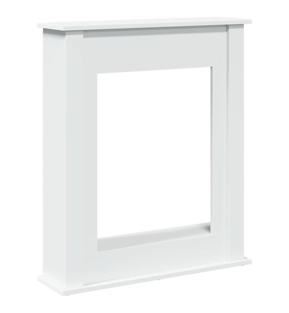 Cadre de cheminée blanc 75x20x87,5 cm bois d'ingénierie