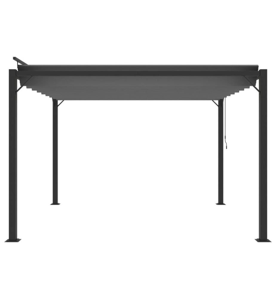 Pergola mit Lamellendach 3x3 m Anthrazit Stoff und Aluminium
