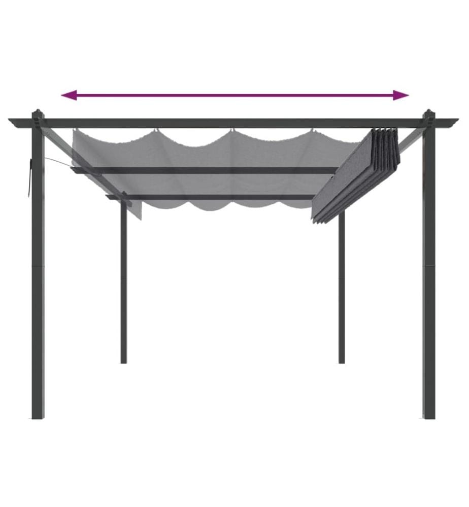 Pavillon mit Ausziehbarem Dach 4x3 m Anthrazit