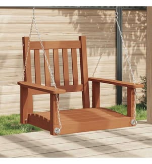 Garten-Hängestuhl mit Metallketten Braun Massivholz Tanne