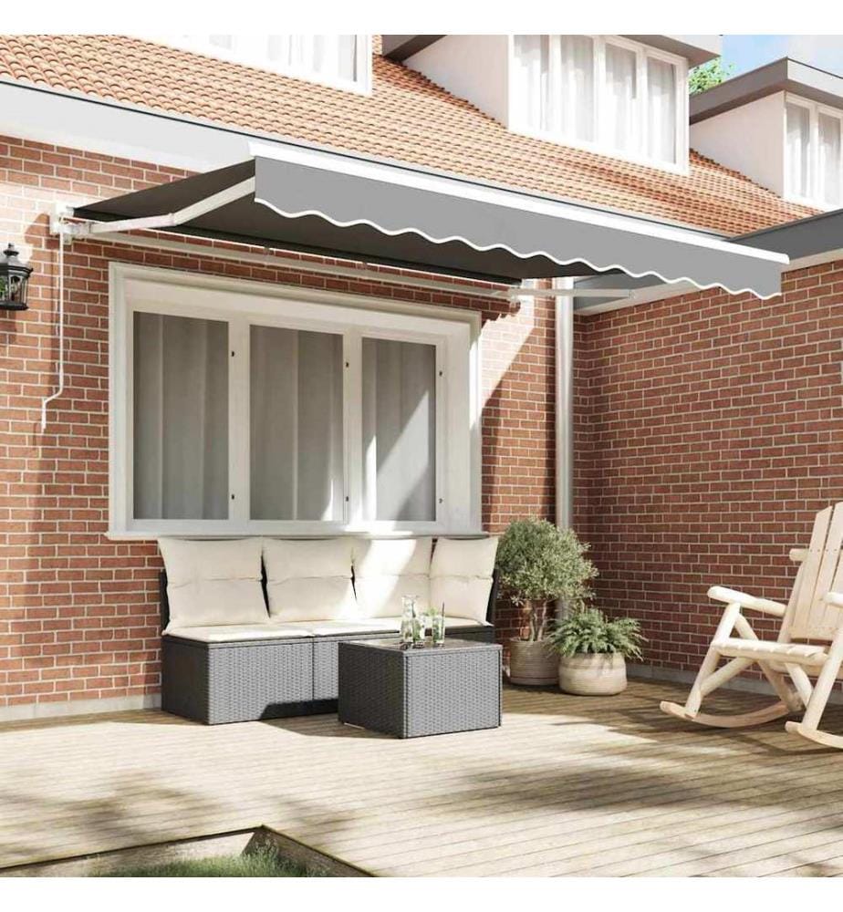 Cadre d'auvent Réglable Blanc 2,5 x 2 m Acier