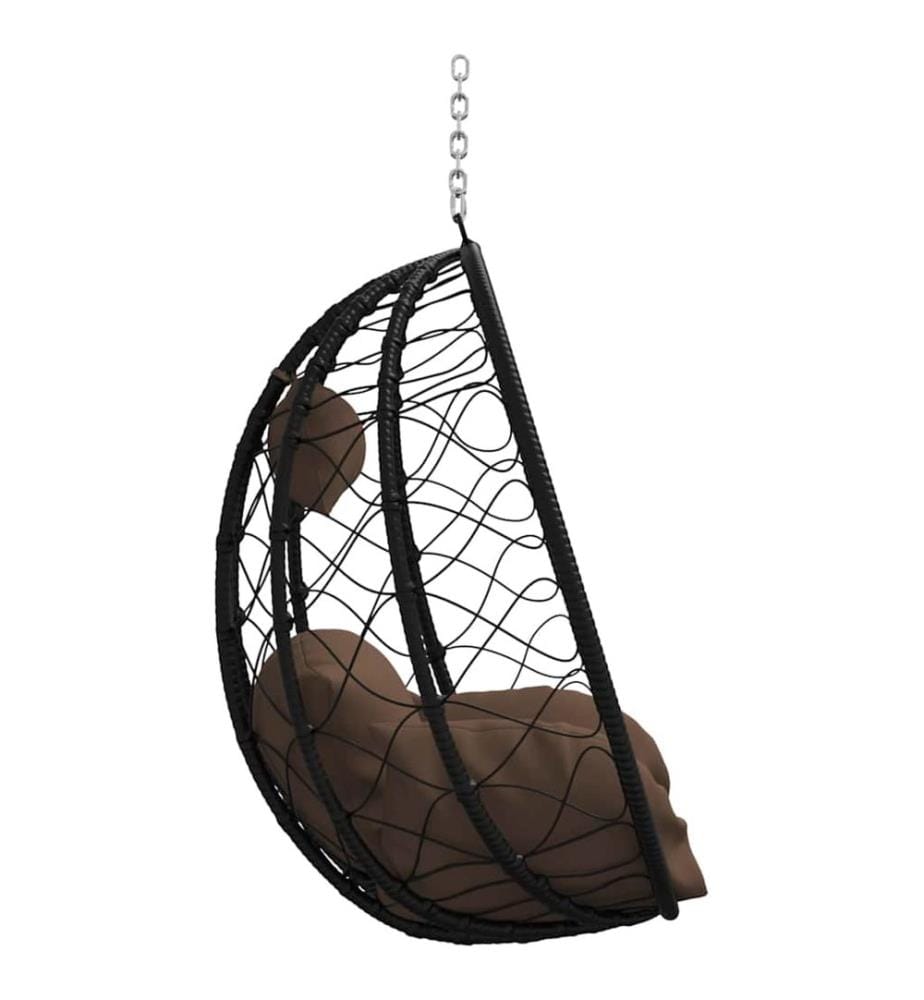 Hängendes Ei-Stuhl Kaffeebraun 91,5 x 54,5 x 107 cm Poly-Rattan