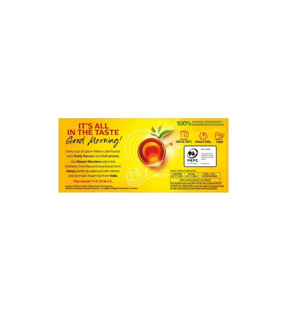 LIPTON - Teebeutel Yellow Label Schwarztee 25 Stück