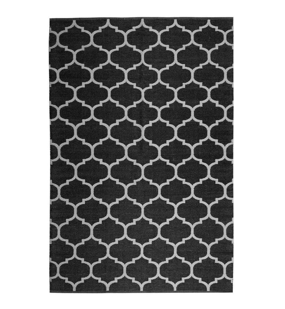Tapis d'extérieur ALADANA Noir/blanc 140 x 200 cm Réversible