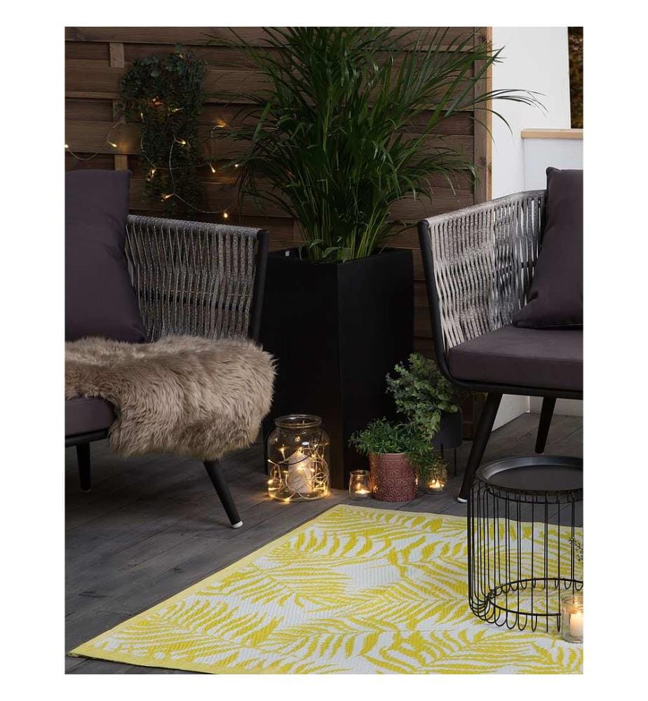 Tapis d'extérieur KOTA Jaune 120 x 180 cm Réversible