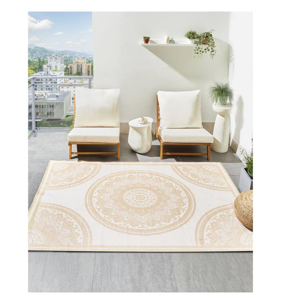 Outdoorteppich HUBLI Beige 160 x 230 cm