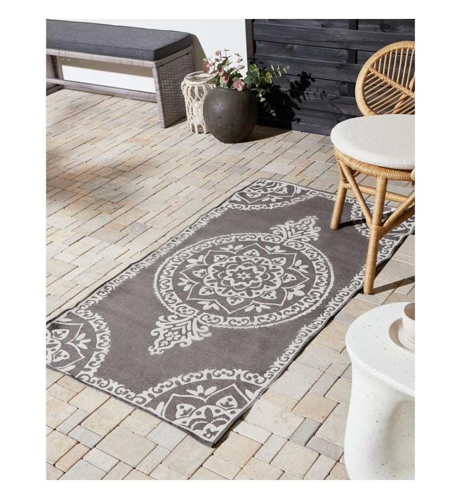 Outdoorteppich KOHIMA Grau 80 x 150 cm