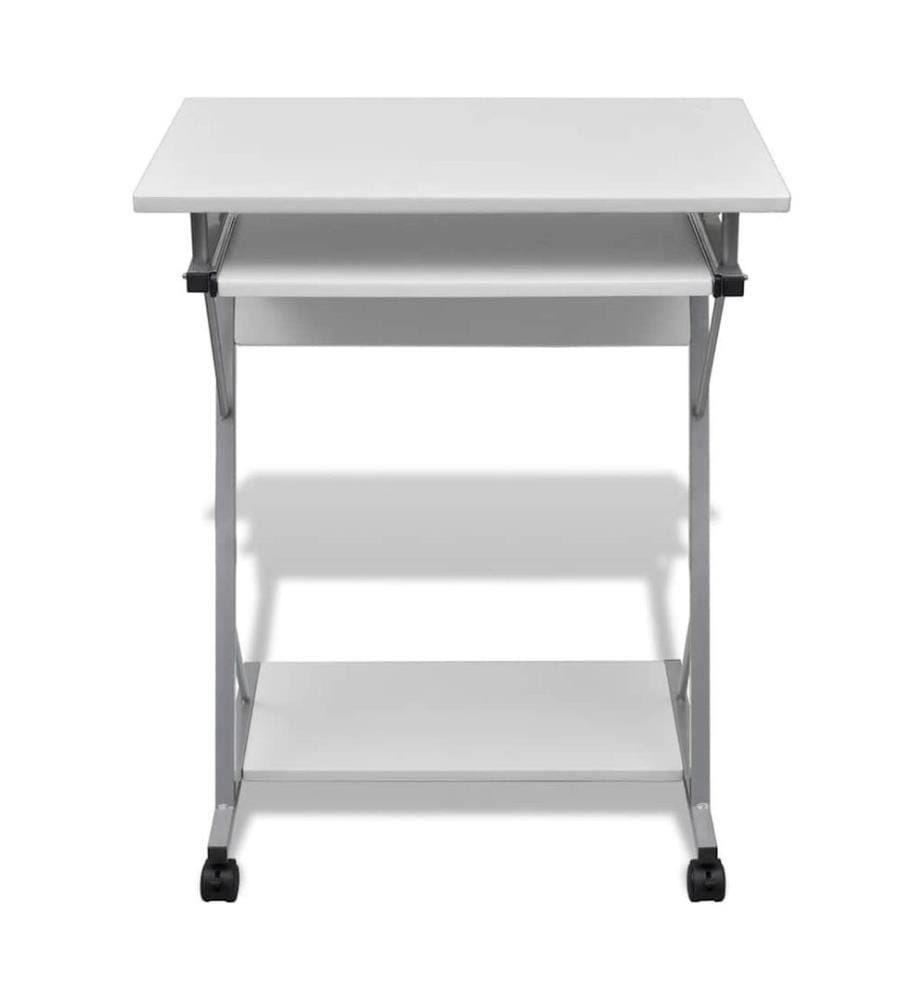 Computertisch Computerwagen PC Tisch Bürotisch Laptop auf Rollen weiss